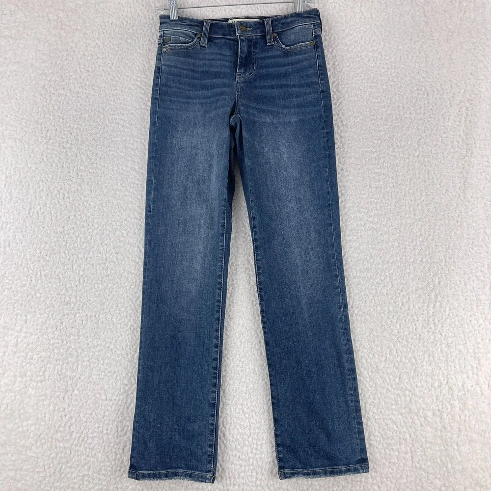 Liverpool Los Angeles Blue Denim Straight Leg Jeans Womens Mid-Rise‎ Size 25